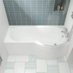 Harbour Acclaim Complete Bathroom Suite with 1700mm P Shape Shower Bath & Rimless Toilet