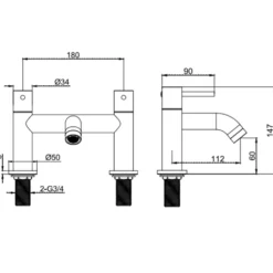 Harbour Acclaim Complete Matt Black Bathroom Suite with 1700mm P Shaped Shower Bath & Rimless Toilet