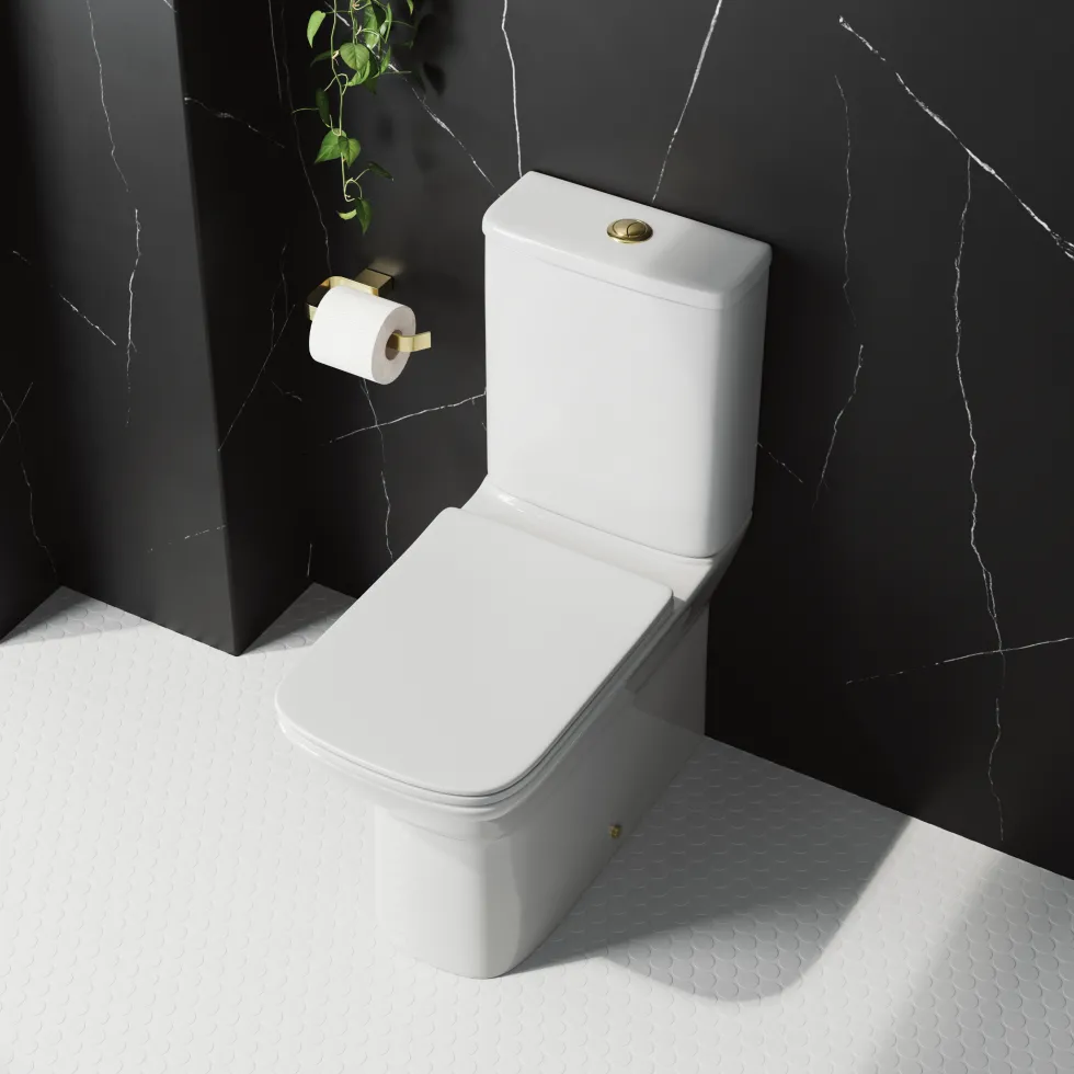 Harbour Alchemy Rimless Back to Wall Close Coupled Toilet & Soft Close Seat