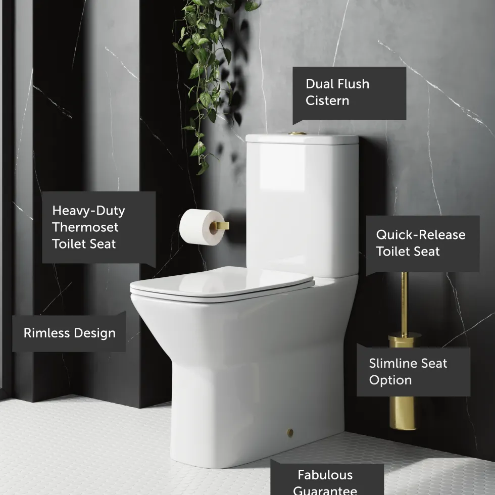 Harbour Alchemy Rimless Back to Wall Comfort Height Toilet & Soft Close Seat
