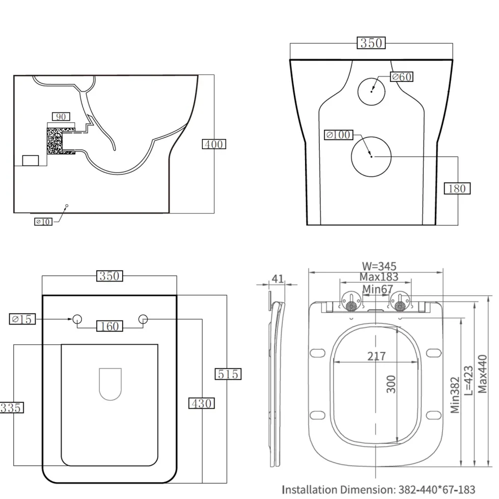 Harbour Alchemy Rimless Back to Wall Toilet & Soft Close Seat