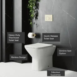Harbour Alchemy Rimless Back to Wall Toilet & Soft Close Seat