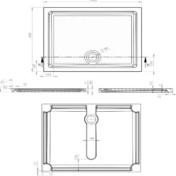 Harbour Anti Slip Gel Coated Stone Resin Rectangular Shower Tray - 14 Sizes