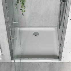 Harbour Anti Slip Gel Coated Stone Resin Square Shower Tray - 2 Sizes