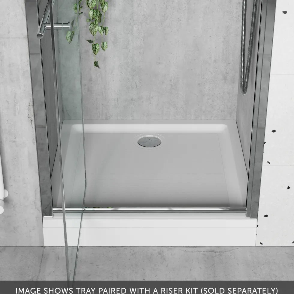 Harbour Anti Slip Gel Coated Stone Resin Square Shower Tray - 2 Sizes