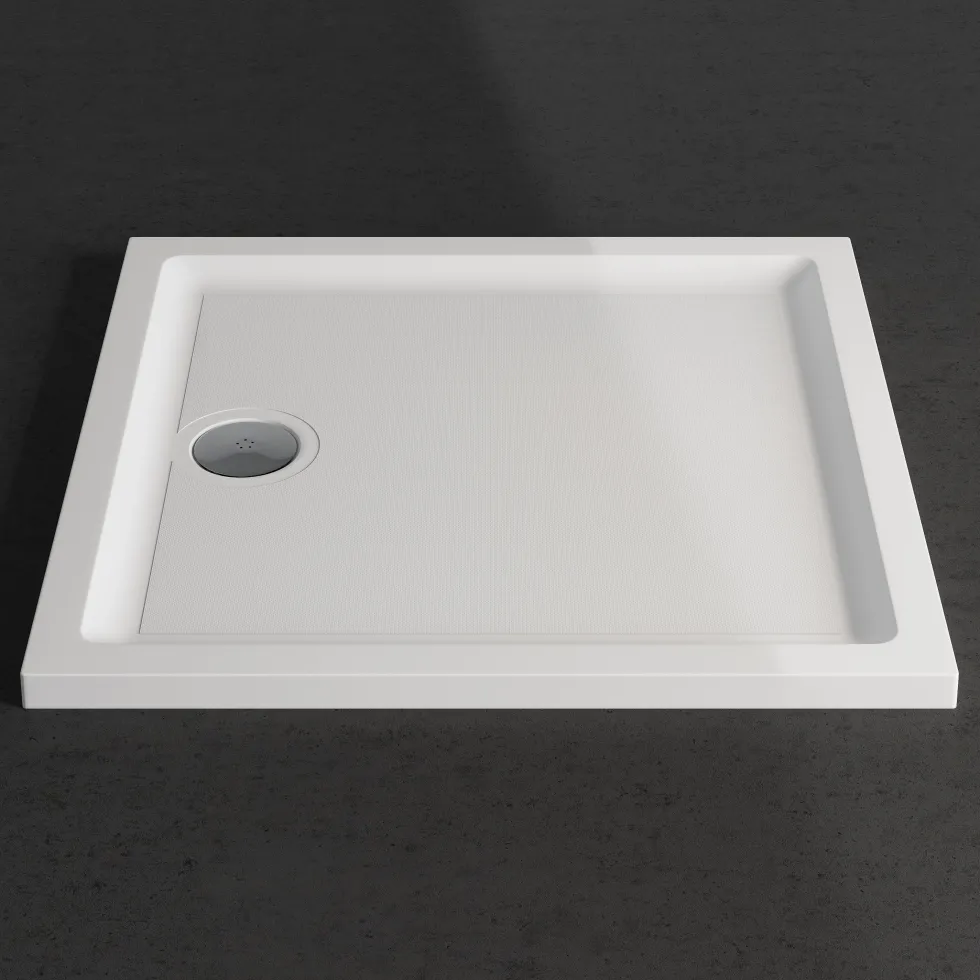 Harbour Anti Slip Gel Coated Stone Resin Square Shower Tray - 2 Sizes