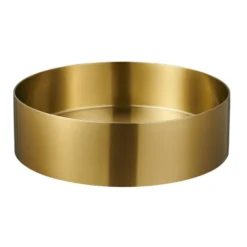 Harbour Brushed Brass Round PVD Countertop Basin with Waste - 377mm