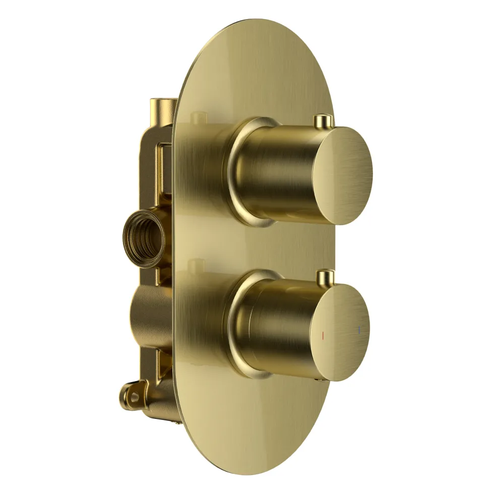 Harbour Clarity Brushed Brass 1 Outlet Thermostatic Concealed Shower Valve