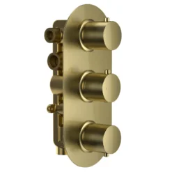 Harbour Clarity Brushed Brass 3 Outlet Thermostatic Concealed Shower Valve