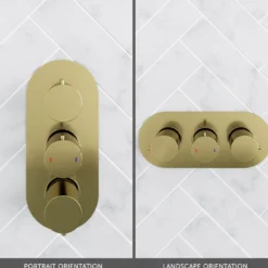 Harbour Clarity Brushed Brass 3 Outlet Thermostatic Concealed Shower Valve