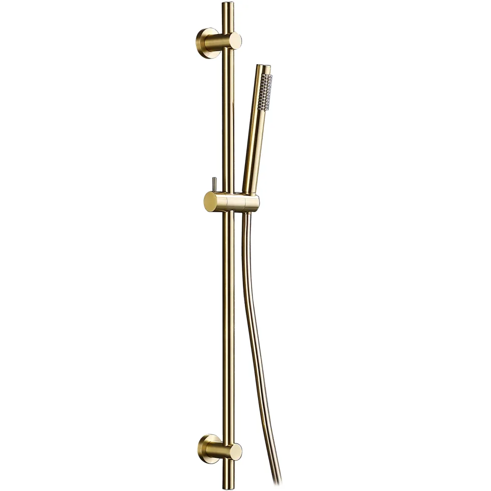 Harbour Clarity Brushed Brass Slide Rail Shower Kit with Shower Handset & Hose