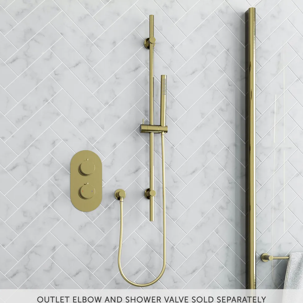 Harbour Clarity Brushed Brass Slide Rail Shower Kit with Shower Handset & Hose