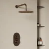 Harbour Clarity Brushed Bronze Concealed Shower Valve, Fixed Wall Mounted Shower Arm & Head