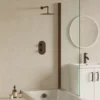 Harbour Clarity Brushed Bronze Shower Package with 2 Outlet Valve, Fixed Head & Wall Arm and Overflow Bath Filler
