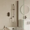 Harbour Clarity Brushed Bronze Shower Package with 2 Outlet Valve, Slide Rail Kit and Overflow Bath Filler