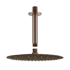 Harbour Clarity Brushed Bronze Shower Package with 2 Outlet Valve, Fixed Head & Ceiling Arm and Wall Shower Kit