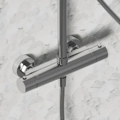 Harbour Clarity Cool Touch Exposed Thermostatic Rigid Riser Shower Kit with Round Handset