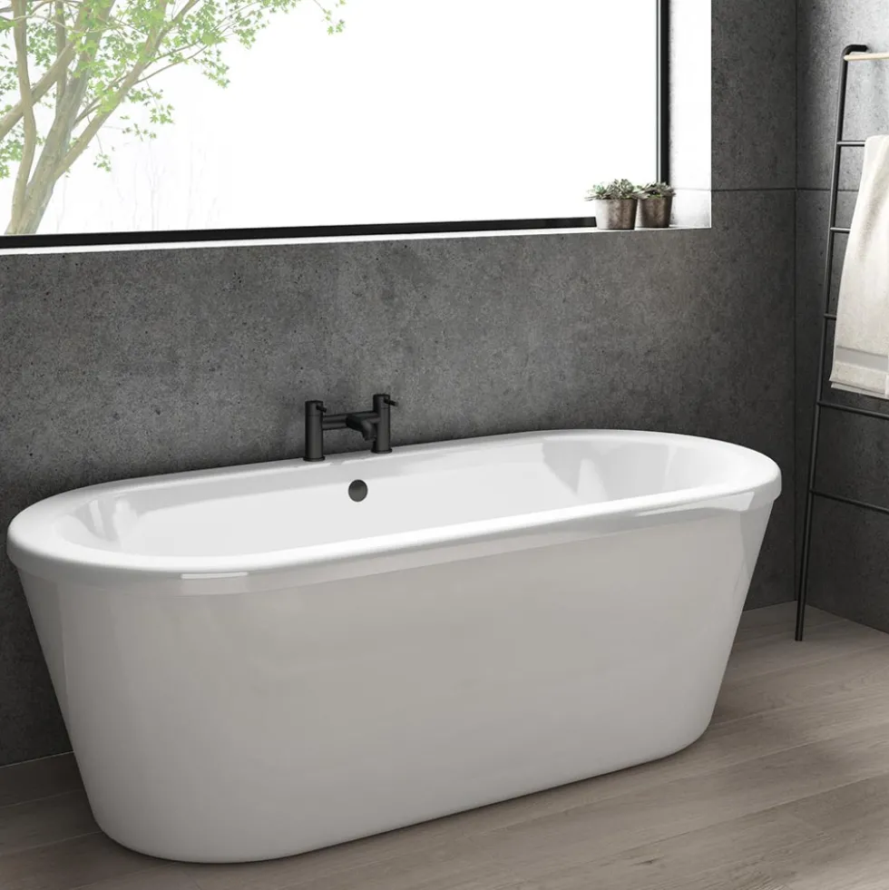 Harbour Clarity Deck Mounted Bath Filler - Matt Black