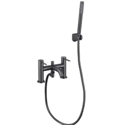 Harbour Clarity Deck Mounted Bath Shower Mixer Tap - Gunmetal