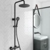 Harbour Clarity Exposed Thermostatic Rigid Riser Shower Kit - Matt Black