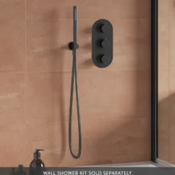 Harbour Clarity Gunmetal 2 Outlet Thermostatic Concealed Shower Valve - (Three Handle) Gunmetal