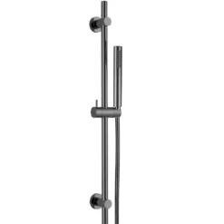 Harbour Clarity Gunmetal Shower Package with 2 Outlet Valve, Slide Rail Kit and Overflow Bath Filler