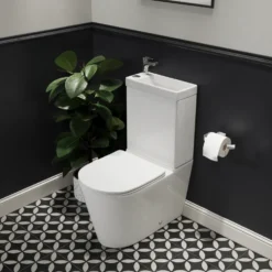 Harbour Clarity 2 in 1 Wash Basin & Close Coupled Closed Back Toilet with Soft Close Seat