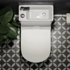 Harbour Clarity 2 in 1 Wash Basin & Close Coupled Closed Back Toilet with Soft Close Seat