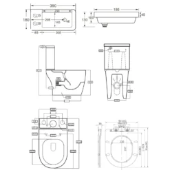 Harbour Clarity 2 in 1 Wash Basin & Close Coupled Open Back Toilet with Soft Close Seat