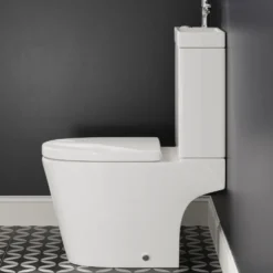 Harbour Clarity 2 in 1 Wash Basin & Close Coupled Open Back Toilet with Soft Close Seat