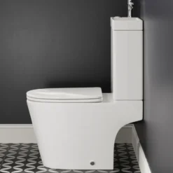 Harbour Clarity 2 in 1 Wash Basin & Close Coupled Open Back Toilet with Soft Close Seat