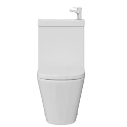 Harbour Clarity 2 in 1 Wash Basin & Close Coupled Open Back Toilet with Soft Close Seat