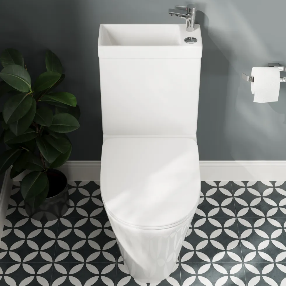 Harbour Clarity 2 in 1 Wash Basin & Comfort Height Toilet with Soft Close Seat