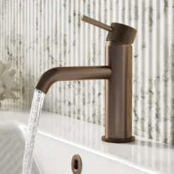 Harbour Clarity Knurled Basin Mixer Tap & Waste and Deck Mounted Bath Mixer Tap