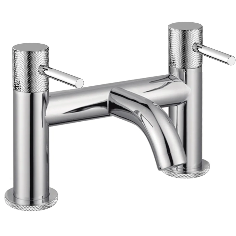 Harbour Clarity Knurled Deck Mounted Bath Mixer Tap
