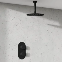 Harbour Clarity Matt Black Concealed Shower Valve & Ceiling Mounted Fixed Shower Head