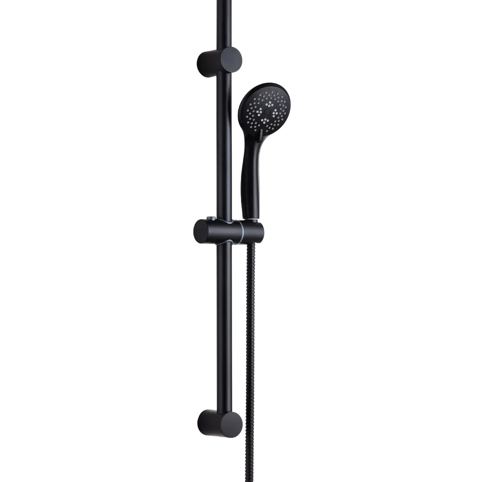 Harbour Clarity Matt Black Concealed Shower Valve, Shower Rail Kit & Overflow Bath Filler