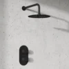 Harbour Clarity Matt Black Concealed Shower Valve & Wall Mounted Fixed Shower Head