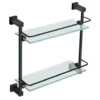Harbour Clarity Matt Black Double Glass Shelf