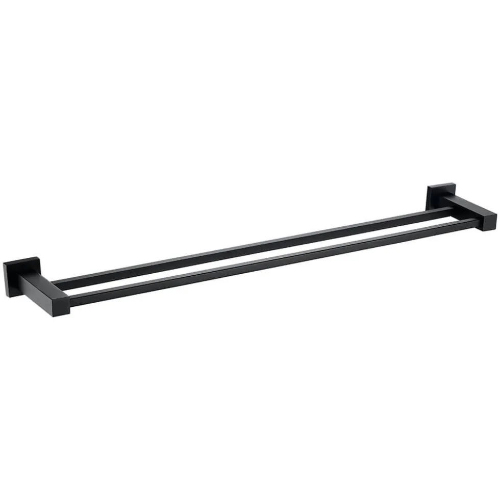 Harbour Clarity Matt Black Double Towel Rail