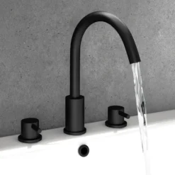 Harbour Clarity Matt Black 3 Hole Basin Mixer Tap