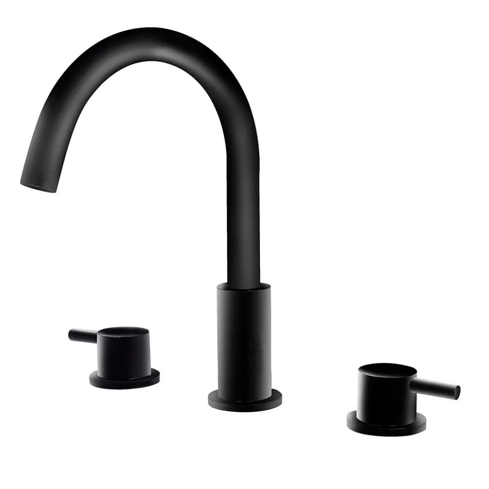 Harbour Clarity Matt Black 3 Hole Basin Mixer Tap