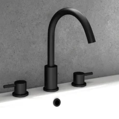 Harbour Clarity Matt Black 3 Hole Basin Mixer Tap