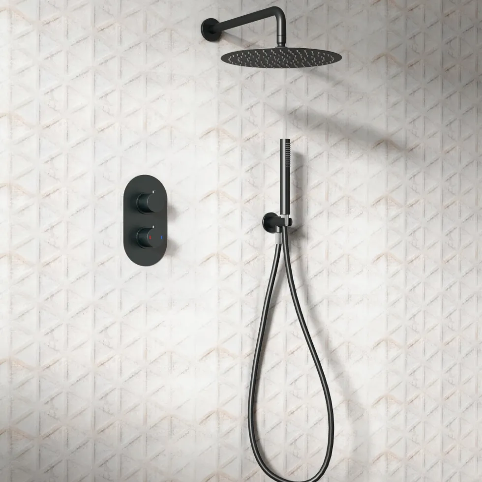 Harbour Clarity Matt Black Microphone Shower Handset & Wall Bracket
