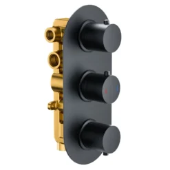 Harbour Clarity Matt Black 3 Outlet Concealed Thermostatic Mixer Valve