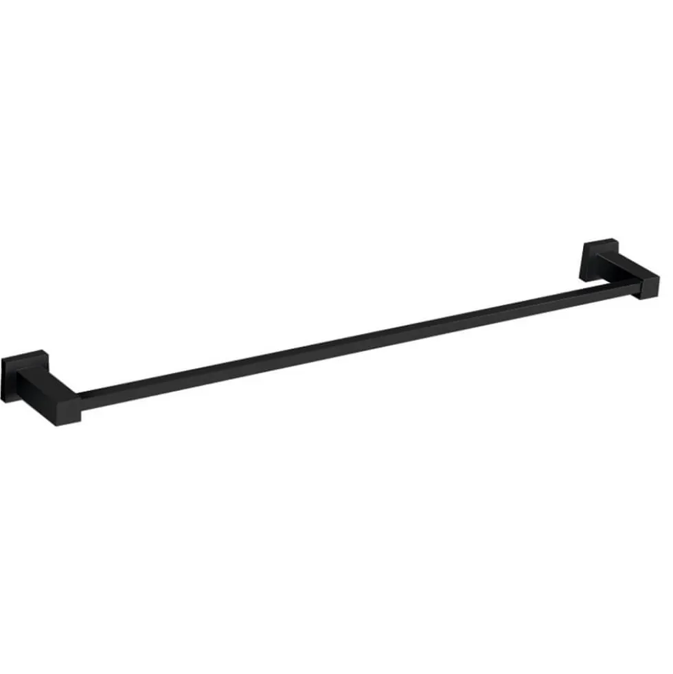 Harbour Clarity Matt Black Single Towel Rail