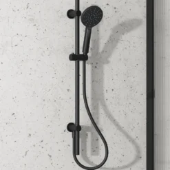 Harbour Clarity Matt Black Slide Rail Kit with 3 Mode Handset & Integrated Elbow
