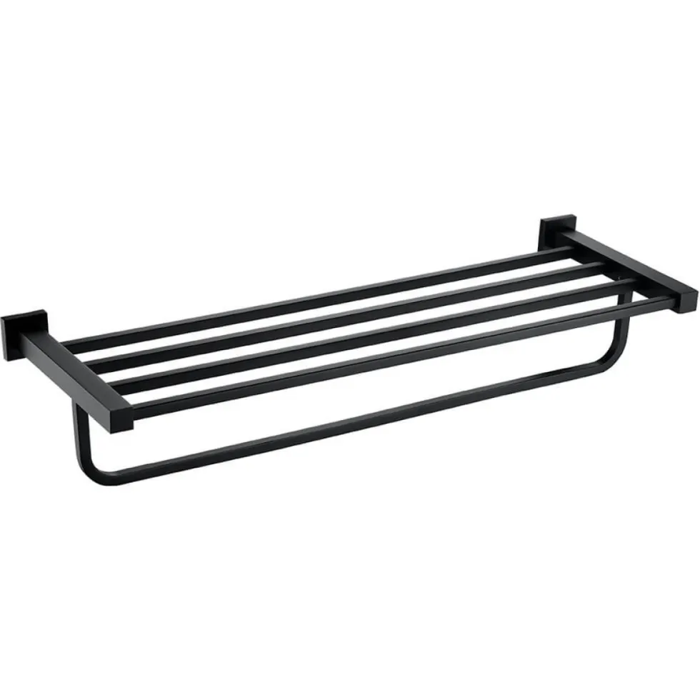Harbour Clarity Matt Black Towel Shelf