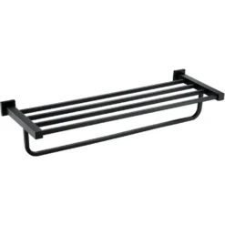 Harbour Clarity Matt Black Towel Shelf