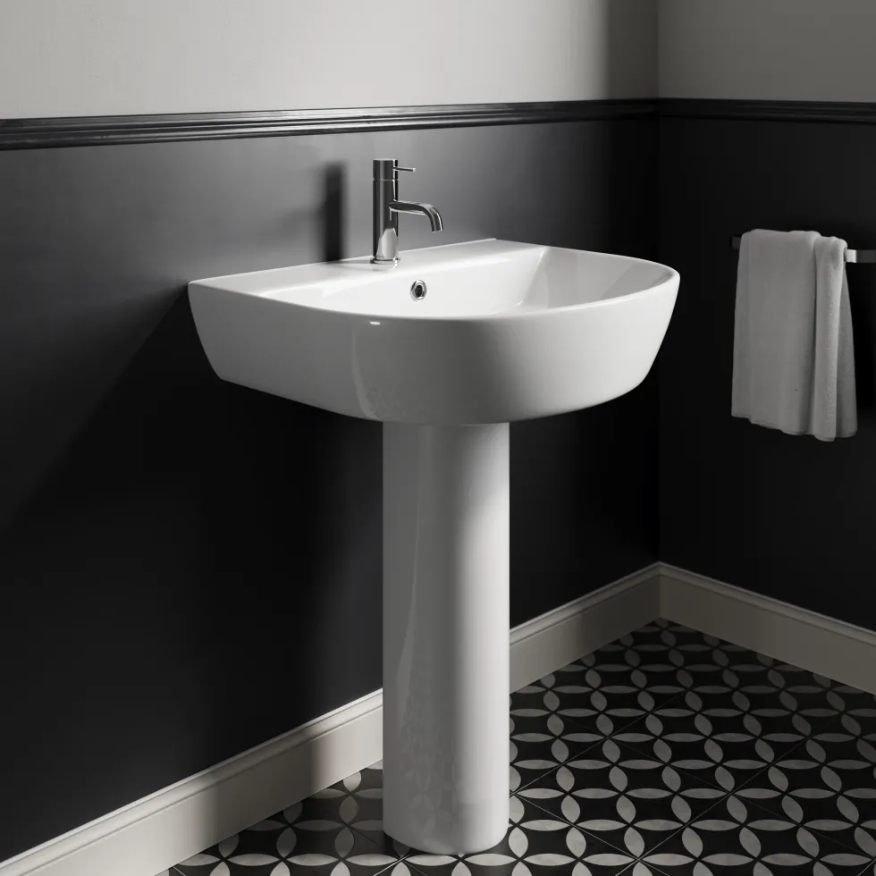 Harbour Clarity 555mm Basin & Full Pedestal